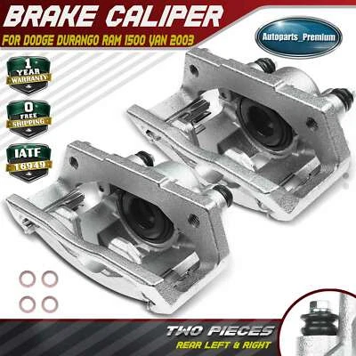 Par de pinzas de freno de disco traseras con soporte para Dodge Durango Ram 1500 Van 2003 Foto 1 de 4