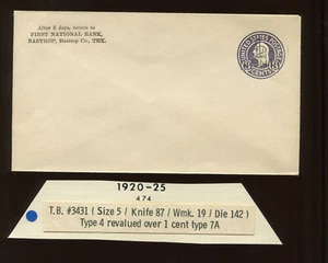 Scott U474a Washington Surcharge Stamped Envelope Entire Stock U474-1 UPSS 3075 - Picture 1 of 2