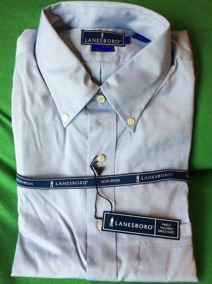 NWT MENS LANESBORO NO IRON BD COLLAR L/S DRESS SHIRT - LIGHT BLUE - 15.5  34/35 - Image 1 of 3