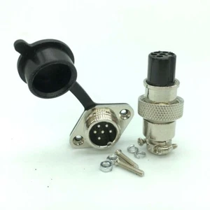 2 set GX12 2-hole diamond 6 Pin aviation plug Socket dust cover Cable Connector - Picture 1 of 8
