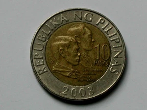 Philippines 2003 10 PISO Bimetallic Coin - Picture 1 of 2