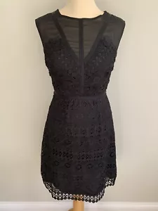 New Black Overlay Dress Size 10 New Look - Picture 1 of 4