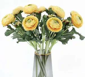 Artificial Ranunculus Flowers with Real Touch Stem Silk Ranunculus Flowers10 ... - Picture 1 of 7