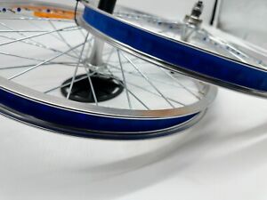 Mongoose Genuine 2022 Pro Class Style 36H Wheelset - Satin Finish/Blue Rim Tape