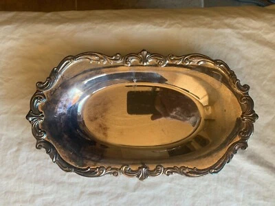 Plato de servir vintage toalla ovalado plateado, EP #2808 Foto 1 de 3