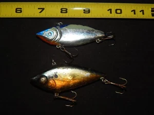 Schlechter Zustand Bagley Chatter Shad 3 & Shad A Lac 3" Vintage Rasselfalle Köder - Bild 1 von 4