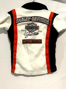 Harley-Davidson boys Youth Short Sleeve Button polo Motorcycle Shirt Sz 7 - Picture 1 of 7