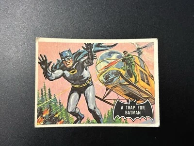 1966 Topps A Trap For Batman Card #37, Black Bat, Batman Collectible Card - Image 1 of 4