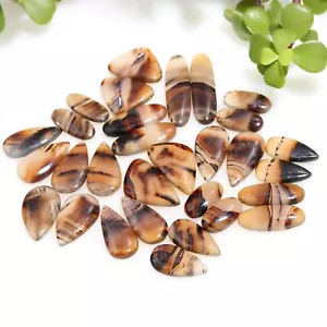 15 paia 252 ct coppia cabochon pietra preziosa agata naturale del Montana 9x34-8x18 mm #12278 - Foto 1 di 9