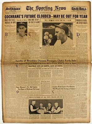 1936 SPORTING NEWS BASEBALL MAGAZINE ORIGINAL BOX SCORES 6 25 1936 - Image 1 of 3