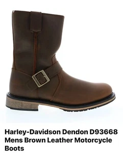 Harley-Davidson Dallam 8" Engineer D93850 Mens Brown Motorcycle Boots - Picture 1 of 4