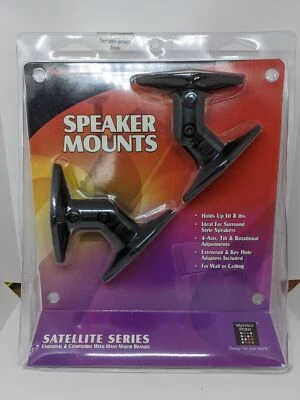 SoundGear Universal Satellite Speaker Wall Ceiling Mounts Black - SATP-B - NEW - Image 1 of 3