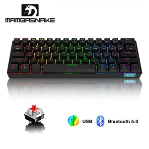 Mechanical Wired/Wireless Bluetooth Dual-mode RGB Backlit USB C Gaming Keyboard - Picture 1 of 17