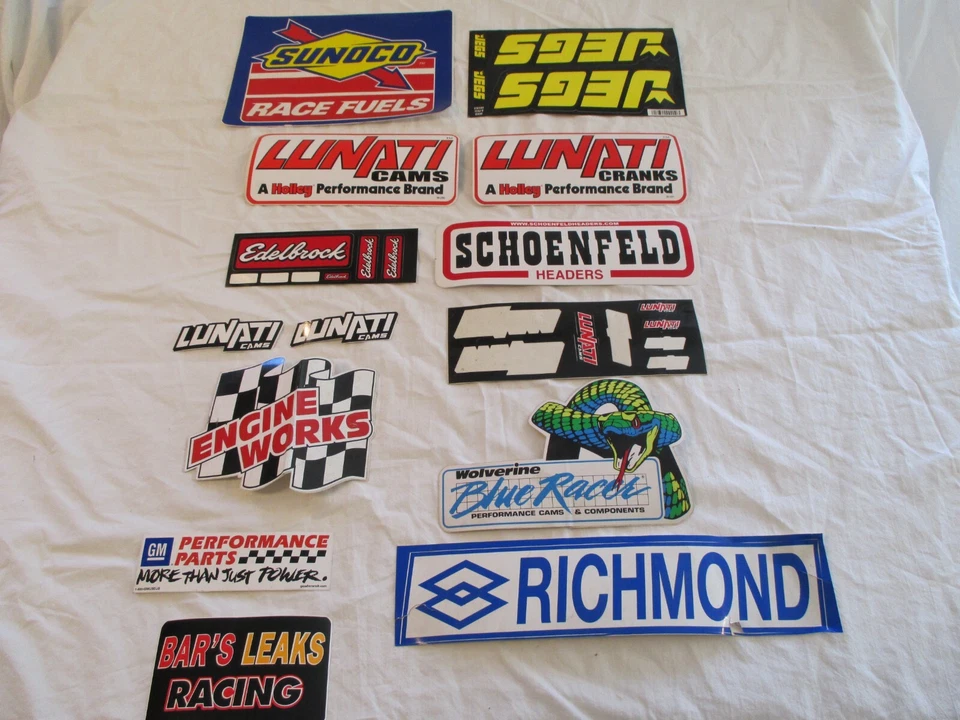 Vintage Auto Parts Racing Decals Stickers Lot of 14. 14A. - Image 1 of 4