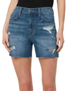 Hudson NWT Women's KASS High-Rise Distressed Denim Shorts, Size 28 (4-6) - Picture 1 of 8