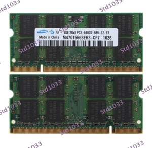 Kits 10pcs 2GB 2Rx8 PC2-6400 DDR2 800Mhz CL6 SODIMM Laptop Memory RAM Samsung - Picture 1 of 12