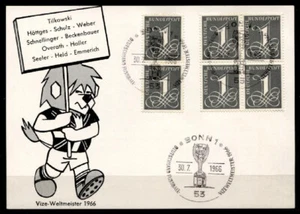 Fußball. WM-1966. Deutschland-Vizemeister. Sonderkarte x6W-Brief. BRD 1966 - Bild 1 von 2