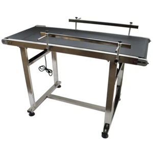 49" x 29.5" Electric Belt Conveyor With Double Guardrail Speed Adjustable Black - Picture 1 of 7