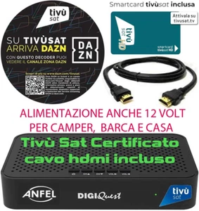 DECODER RICEVITORE SAT HD WIFI BWARE DIGIQUEST HK490 + TESSERA TIVUSAT - Foto 1 di 9