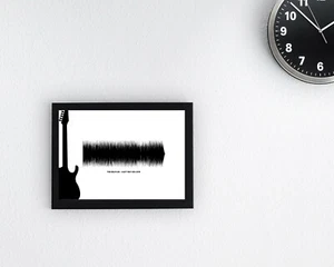 Personalised Soundwave Art - NO FRAME - A4 - Guitarist - Rock & Roll Print - Picture 1 of 6