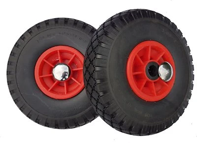 2 x PU Rad+Befestigung pannensicher Ersatzrad Bollerwagen Sackkarre 260x85 25mm - Bild 1 von 4