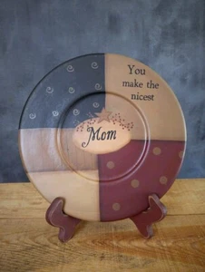 Plato decorativo de madera que haces la mamá más bonita decoración primitiva Barbara Lloyd - Imagen 1 de 3