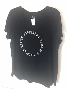 Zelos 1x Womens Black Long T Shirt Activewear New W/Tags Short Sleeves - Picture 1 of 6