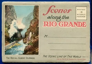 Along the Denver Rio & Grande Railroad Canon City Mt Shavano Postcard Folder - Picture 1 of 2