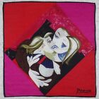 K672 Picasso Art Red Scarf Scarves Pocket Square 17.5" X 18"