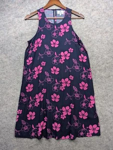 28 Palms Dress Womens Small Blue Pink Floral Mini Shift Swing Beach Comfort - Picture 1 of 11