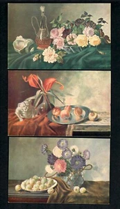 GRec Germany 3 pcs Color Souvenir Series 232 "SIGNED" Bull Dog Fruit Cantor - Picture 1 of 2