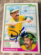 1983 TOPPS BASEBALL DAVE LOPES #365AUTOGRAPHED SIGNED CARD OAKLAND ATHLETICS