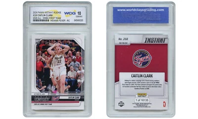 2024 Panini CAITLIN CLARK Card All-WNBA First Team #268 RC - Classificação GEM ESTADO PERFEITO 10 - Imagem 1 de 4