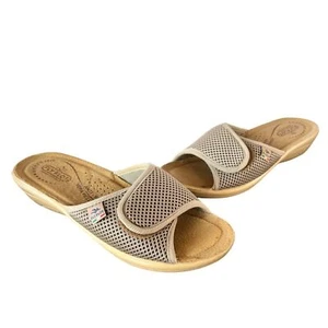 Fly Flot Sandals Womens US 7.5 EU 38 Tan Anatomic Wedge Slide Comfort Shoes - Picture 1 of 15