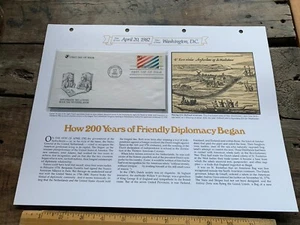 200 Years Of Diplomacy 1982 First Day Issue Stamp Commemorative Display - Picture 1 of 3