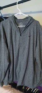 Nike Men's Sportswear Full Zip Up Hoodie Dark Gray Large Dri Fit Standard - Picture 1 of 2