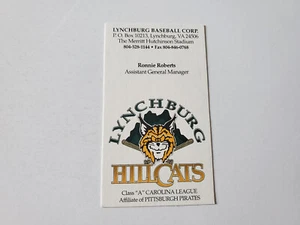 Lynchburg Hillcats Minor Baseball Business Card - Ronnie Roberts - Picture 1 of 2