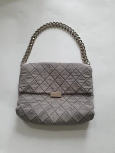 STELLA MC CARTNEY Tasche grau Wildlederimität Stoff quilted gesteppt chanelesque - Bild 1 von 16