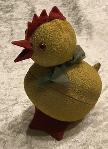 Altes Osterküken Pappe mit venezianischen Tau Candy Container  12cm - Bild 1 von 7