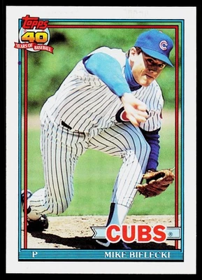 Mike Bielecki, 1991 Topps, #501, Chicago Cubs, - Image 1 of 2