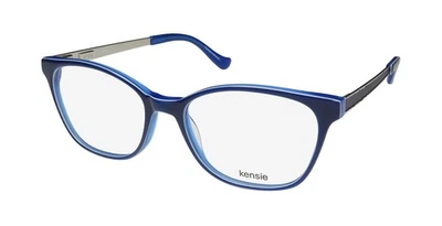 NEW KENSIE TRAVEL GLASSES WOMENS 53-17-135 FULL-RIM CAT EYE PLASTIC BLUE NV - Image 1 of 4