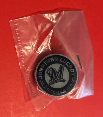 MILWAUKEE BREWERS JONATHAN LUCROY Collector Player Pin 2008 MLB Baseball SGA - Image 1 of 4