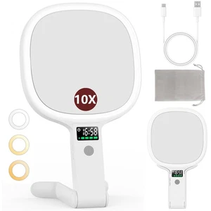 Espejo de Maquillaje de Viaje, Luz, Doble Cara 10X, Recargable, 3 Colores, Colgante - Imagen 1 de 7