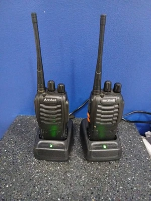 Lot Of 2 Arcshell Two-Way Radios Black W/ Chargers AR-5 (x2) Work  - Image 1 of 4