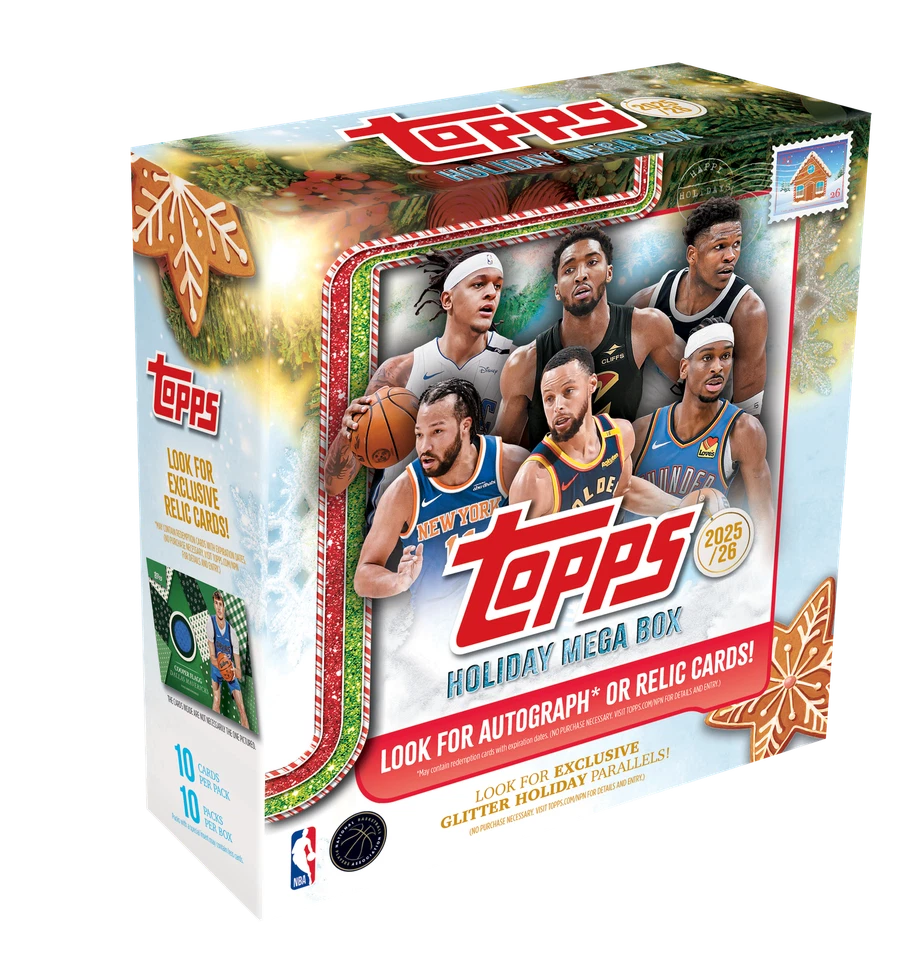 2025-26 TOPPS HOLIDAY MEGA BOX (100 Cards) NBA Basketball Brand New Sealed QTY