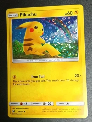 Pikachu 28/73 Sequin Holo General Mills Pokémon Card Shining Legends - Image 1 of 4