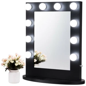 Vanity Mirror Dimmer Light Hollywood Makeup Mirror Wall Mounted 2 Extra Bulbs - Picture 1 of 11