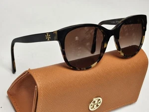 Tory Burch Tortoise Brown Classic TY 7095 Sunglasses Case - Imagen 1 de 8