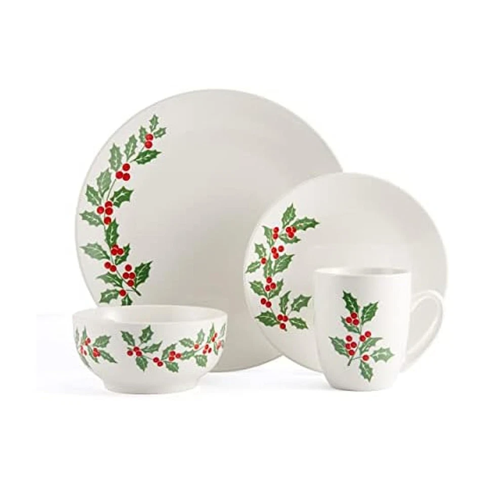 Conjunto de Louça Holiday Cheer 16 Peças, Serviço para 4, Multicolor - Imagem 1 de 4
