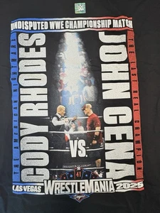 WWE Authentic WrestleMania 41 Event Shirt 2XL JOHN CENA vs CODY RHODES Match NEW - Picture 1 of 5